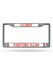 Illinois Fighting Illini Premium Chrome License Plate Frame - Silver