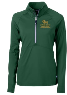 Cutter and Buck George Mason University Womens Green Law Adapt Qtr Zip Pullover