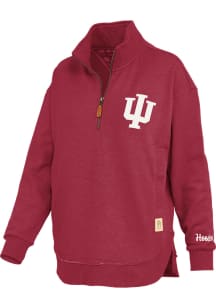 Pressbox Indiana Hoosiers Womens Crimson Northfork Sojourn Qtr Zip