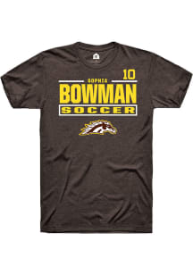 Sophia Bowman Western Michigan Broncos Brown NIL Stacked Box Short Sleeve Player T Shirt