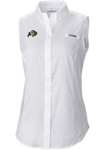 Columbia Colorado Buffaloes Womens White Heat Seal Omni Wick Tamiami Polo Shirt