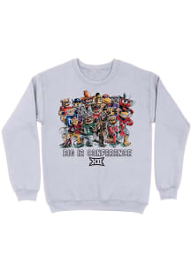 B-Unlimited Big 12 Mens Grey Conference Mascot Lineup Long Sleeve Crew Sweatshirt