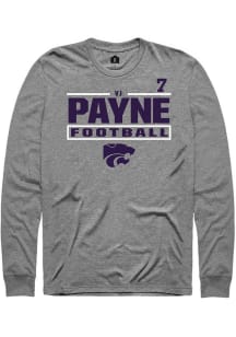 VJ Payne  K-State Wildcats Graphite Rally Football NIL Stacked Box Long Sleeve T Shirt