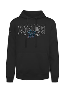 Levelwear Miami Marlins Mens Black Podium Textbook Long Sleeve Hoodie
