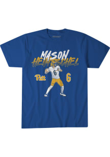 Mason Heintschel Pitt Panthers Blue NIL Name and Number Pose Short Sleeve Fashion Player T Shirt