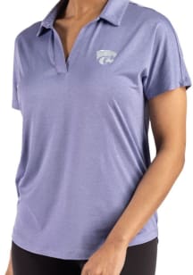 Cutter and Buck K-State Wildcats Womens Lavender Coastline Short Sleeve Polo Shirt