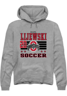 Rileyl Lijewski Ohio State Buckeyes Mens Grey NIL Striped Player Hood