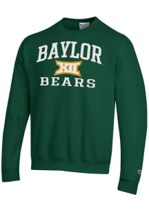 Champion Baylor Bears Mens Green B12 Arch Powerblend Long Sleeve Crew Sweatshirt