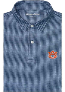 Mizzen+Main Auburn Tigers Mens Navy Blue Haylard Geo Print Short Sleeve Fashion Polo