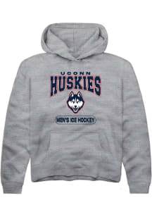 Summit Sportswear UConn Huskies Youth Graphite Men's Ice Hockey Long Sleeve Hoodie