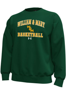 Under Armour William & Mary Tribe Mens Green Basketball Icon Long Sleeve Crew Sweatshirt