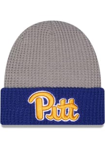 New Era Pitt Panthers Blue Play Waffle Cuff Mens Knit Hat