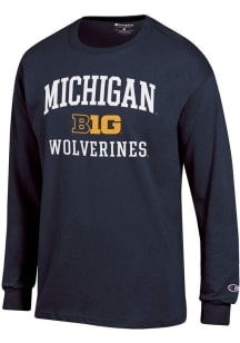 Champion Michigan Wolverines Blue Big Ten Jersey Long Sleeve T Shirt