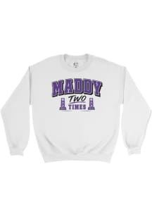 Madison Taylor  Campus Ink Northwestern Wildcats Youth White Maddy Two Times Long Sleeve Crew Swea..