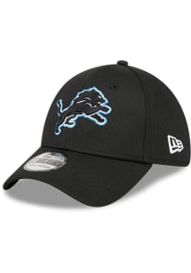 New Era Detroit Lions Mens Black DL Team Pop 39THIRTY Flex Hat