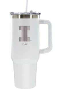 The Memory Company Illinois Fighting Illini Dad 40oz Stainless Steel Tumbler - White