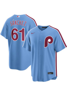 Cristopher Sanchez Philadelphia Phillies Mens Replica Alternate Jersey - Light Blue