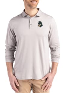 Cutter and Buck Michigan State Spartans Mens Grey Vault Coastline Long Sleeve Polo Shirt