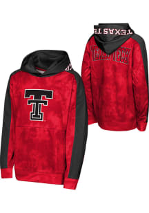Texas Tech Red Raiders Youth Red Offensive Tackle Long Sleeve Hoodie