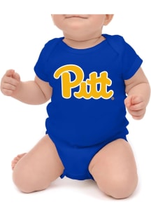 Pitt Panthers Baby Blue Primary Logo Short Sleeve One Piece