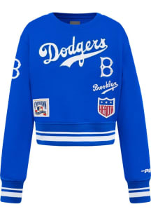 Pro Standard Brooklyn Dodgers Girls Blue Retro Classics Long Sleeve Sweatshirt