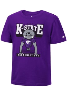 Willie The Wildcat  Colosseum K-State Wildcats Toddler Purple Willie Pushup Short Sleeve T-Shirt
