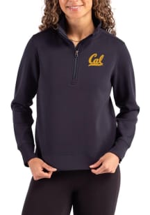 Cutter and Buck Cal Golden Bears Womens Navy Blue Roam Qtr Zip