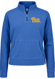 Summit Sportswear Pitt Panthers Womens Blue Pigment Dyed Qtr Zip