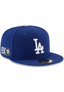 New Era Los Angeles Dodgers Mens Blue 9X World Series Ring Patch 59FIFTY Fitted Hat