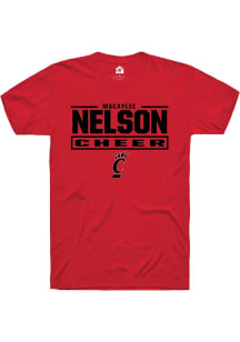 Macaylee Nelson Cincinnati Bearcats Red NIL Stacked Box Short Sleeve Player T Shirt