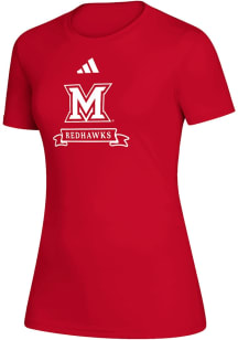Adidas Miami RedHawks Womens Red Heat Seal Creator Short Sleeve T-Shirt