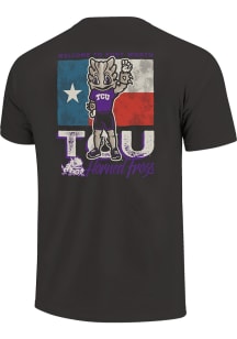 TCU Horned Frogs Graphite State Flag Short Sleeve T Shirt