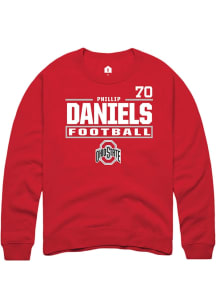 Phillip Daniels Ohio State Buckeyes Mens Red Football NIL Stacked Box Player Crew
