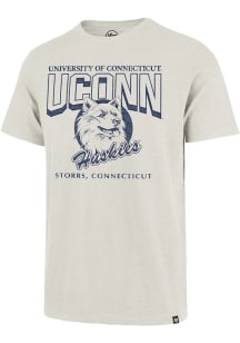 47 UConn Huskies White Head On Football Scrum Short Sleeve Fashion T Shirt