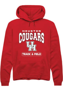 Summit Sportswear Houston Cougars Mens Red Track & Field Long Sleeve Hoodie