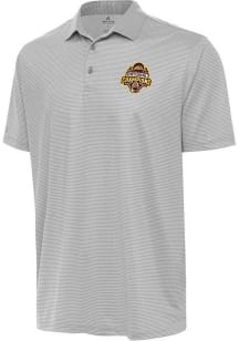 Antigua Western Michigan Broncos Mens White 2025 Hockey National Champions Rings Short Sleeve Polo
