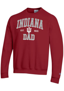 Champion Indiana Hoosiers Mens Crimson Est Date Dad Powerblend Long Sleeve Crew Sweatshirt