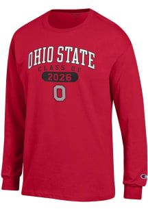 Champion Ohio State Buckeyes Red Class of 2026 Jersey Long Sleeve T Shirt