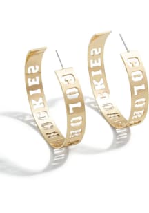 Colorado Rockies Wordmark Cutout Womens Earrings