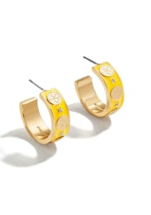 Pittsburgh Steelers Enamel Hoop Womens Earrings