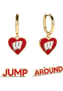 Wisconsin Badgers Set of 2 Womens Earrings