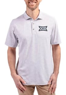 Cutter and Buck Big 12 Mens Ash Virtue Eco Pique Botanical Short Sleeve Polo