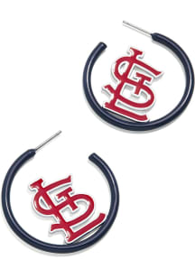 St Louis Cardinals Delicate Enamel Hoop Womens Earrings