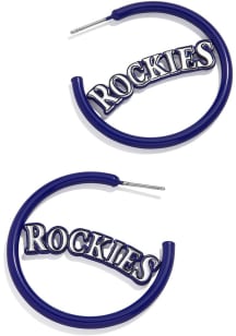 Colorado Rockies Delicate Enamel Hoop Womens Earrings