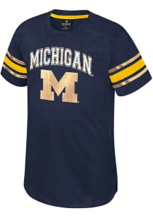 Colosseum Michigan Wolverines Toddler Girls Blue Aunt Trixie Short Sleeve Dress