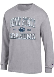Champion Penn State Nittany Lions Grey Est. Date Grandma Jersey Long Sleeve T Shirt