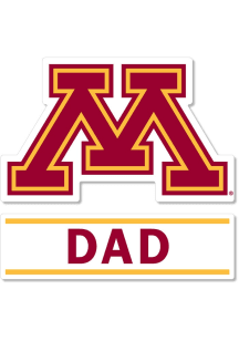 Minnesota Golden Gophers 3 Inch Dad Auto Decal - Maroon