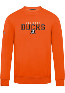 Levelwear Anaheim Ducks Mens Orange Zane Carve Long Sleeve Crew Sweatshirt