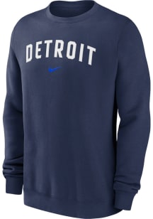 Nike Detroit Tigers Mens Navy Blue Fanwear City Connect Long Sleeve Crew Sweatshirt