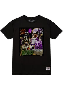 Randy Moss Minnesota Vikings Black Vintage Hype Short Sleeve Fashion Player T Shirt